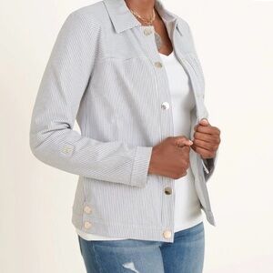 Chico’s Classic Pinstripe Jacket. NWT